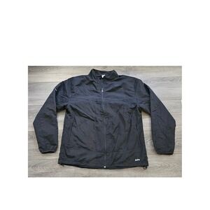 Eastboy Black Windbreaker Jacket Lightweight Running Reflective Stripe‎ Large